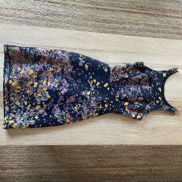 Cynthia Rowley Navy Confetti Print Open Back Dress Size 0 - Picture 5 of 11